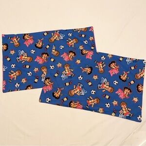 Dora and Diego Pillowcases Homemade 21.5” x 13” Pillow Cases Lot of 2